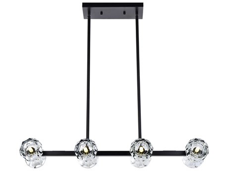Elegant Lighting Eren 8-Light Black Linear Island Pendant