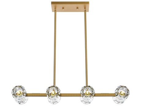 Elegant Lighting Eren 8-Light Satin Gold Linear Island Pendant