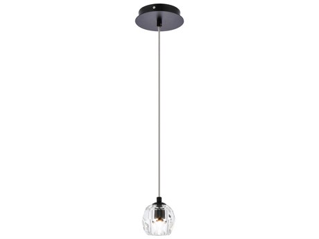 Elegant Lighting Eren 1-Light Black Crystal Glass Geometric Mini Pendant