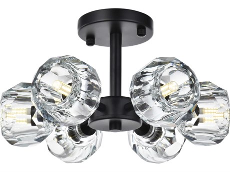 Elegant Lighting Eren 6-Light Black Semi Flush Mount