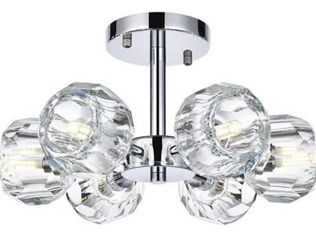 Elegant Lighting Eren 6-Light Chrome Semi Flush Mount