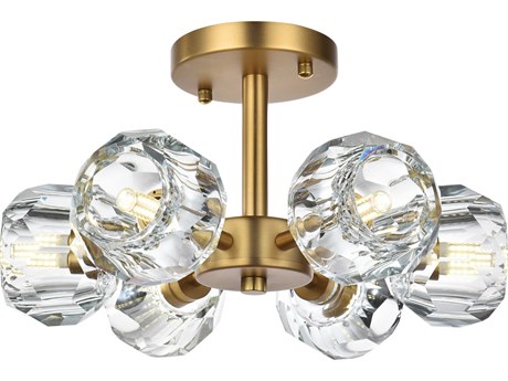 Elegant Lighting Eren 6-Light Satin Gold Semi Flush Mount