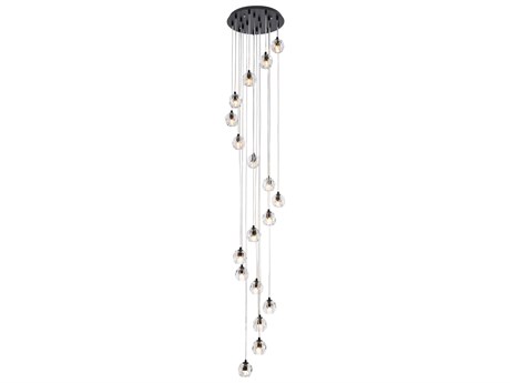 Elegant Lighting Eren 18-Light8-Light Black Crystal Glass Geometric Pendant