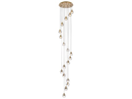 Elegant Lighting Eren 18-Light8-Light Gold Crystal Glass Geometric Pendant