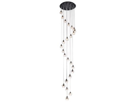 Elegant Lighting Eren 24-Light Black Crystal Glass Geometric Pendant