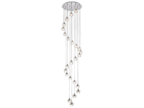 Elegant Lighting Eren 24-Light Chrome Crystal Glass Geometric Pendant