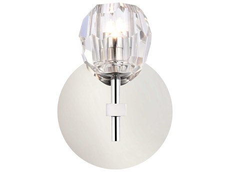 Elegant Lighting Eren 1-Light Chrome Crystal Glass Wall Sconce