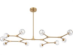 Elegant Lighting Zayne 6-Light Gold Crystal Geometric Linear