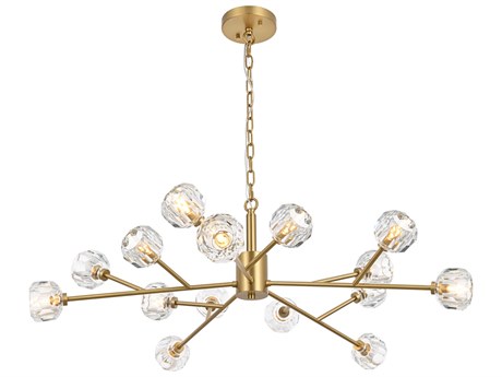 Elegant Lighting Graham 15-Light Gold Crystal Geometric Pendant