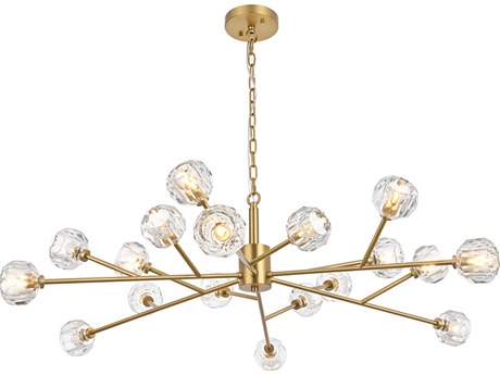 Elegant Lighting Graham 18-Light8-Light Gold Crystal Geometric Pendant