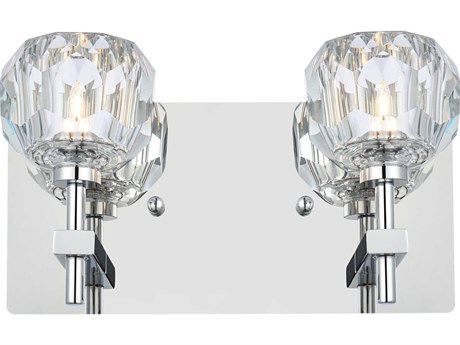 Elegant Lighting Graham 2-Light Chrome Crystal Vanity Light