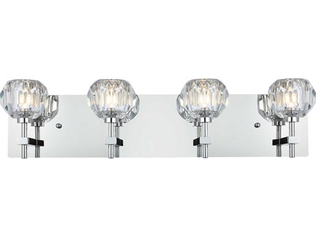 Elegant Lighting Graham 4-Light Chrome Crystal Vanity Light