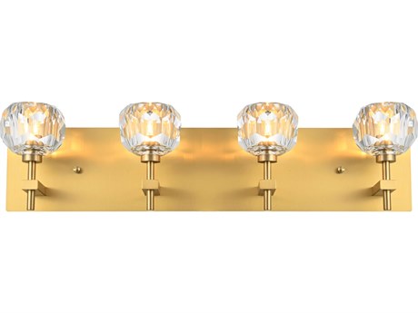 Elegant Lighting Graham 4-Light Gold Crystal Vanity Light