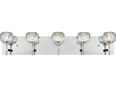 Elegant Lighting Graham 5-Light Chrome Crystal Vanity Light