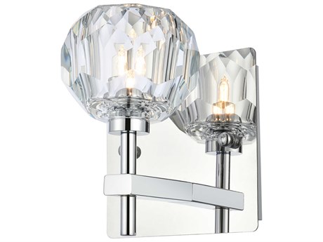 Elegant Lighting Graham 1-Light Chrome Crystal Wall Sconce