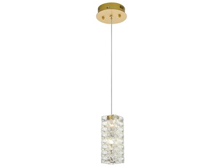 Elegant Lighting Aston 1-Light Satin Gold Mini Pendant