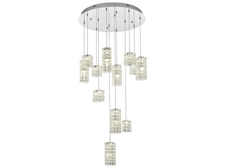 Elegant Lighting Aston 12-Light Chrome Pendant