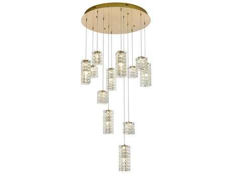 Elegant Lighting Aston 12-Light Satin Gold Pendant