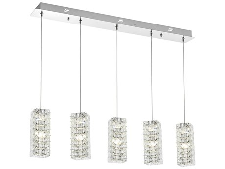 Elegant Lighting Aston 5-Light Chrome Island Pendant