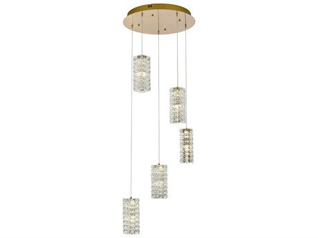 Elegant Lighting Aston 5-Light Satin Gold Pendant