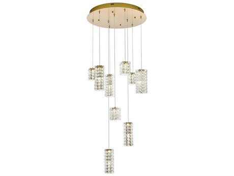 Elegant Lighting Aston 9-Light Satin Gold Pendant