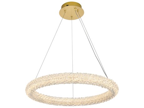 Elegant Lighting Bowen 1-Light Satin Gold Round Pendant