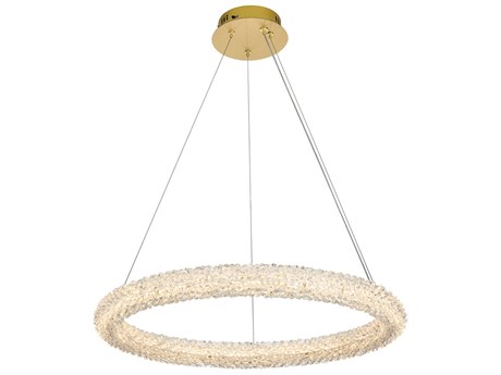 Elegant Lighting Bowen 1-Light Satin Gold Round Pendant