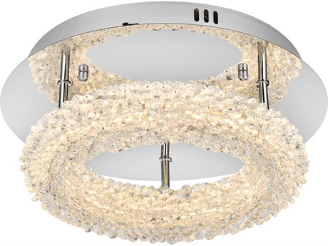 Elegant Lighting Bowen 1-Light Chrome Round Semi Flush Mount