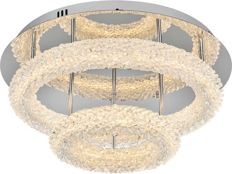 Elegant Lighting Bowen 2-Light Chrome Round Tiered Semi Flush Mount