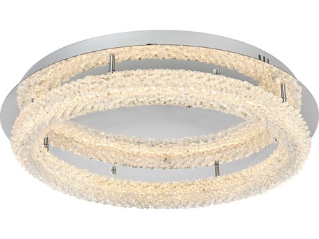Elegant Lighting Bowen 1-Light Chrome Round Semi Flush Mount
