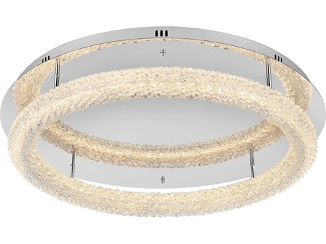 Elegant Lighting Bowen 1-Light Chrome Round Semi Flush Mount
