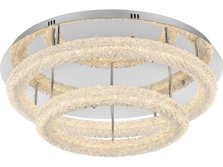 Elegant Lighting Bowen 2-Light Chrome Round Tiered Semi Flush Mount