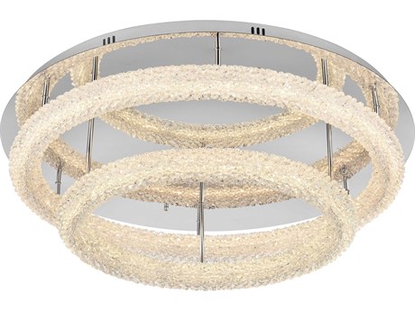 Elegant Lighting Bowen 2-Light Chrome Round Tiered Semi Flush Mount