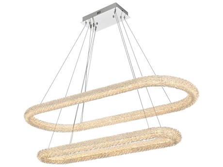 Elegant Lighting Bowen 2-Light Chrome Tiered Island Pendant