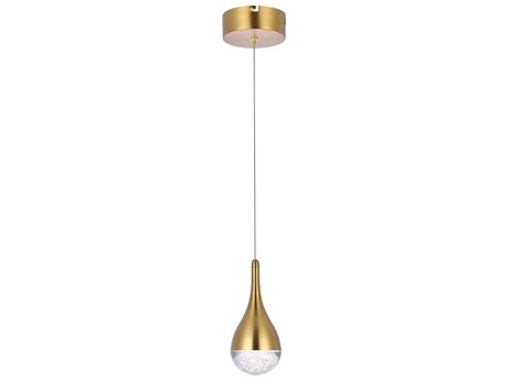 Elegant Lighting Amherst 1-Light Satin Gold Mini Pendant