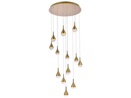 Elegant Lighting Amherst 13-Light Satin Gold Pendant