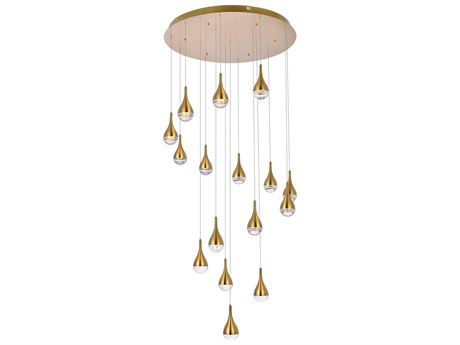Elegant Lighting Amherst 16-Light Satin Gold Pendant