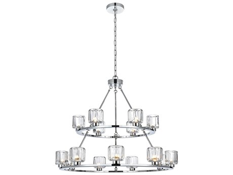Elegant Lighting Cadence 15-Light Chrome Tiered Chandelier