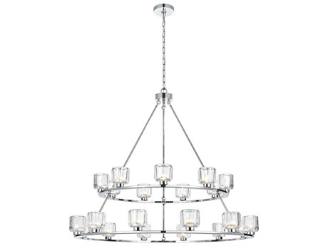 Elegant Lighting Cadence 21-Light Chrome Tiered Chandelier