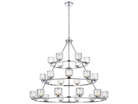 Elegant Lighting Cadence 27-Light Chrome Tiered Chandelier