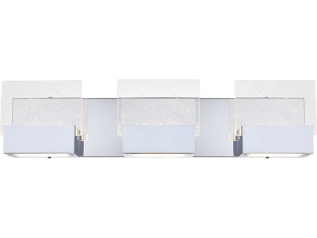 Elegant Lighting Pollux 3-Light Chrome Clear Crystal LED Vanity Light