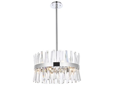 Elegant Lighting Serephina 10-Light Chrome Crystal Linear Pendant