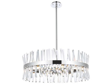 Elegant Lighting Serephina 16-Light6-Light Chrome Crystal Linear Pendant