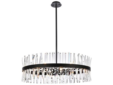 Elegant Lighting Serephina 16-Light6-Light Black Crystal Linear Pendant