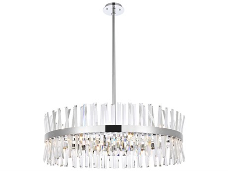 Elegant Lighting Serephina 16-Light6-Light Chrome Crystal Linear Pendant