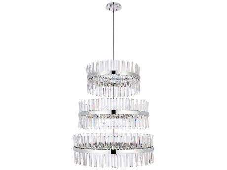 Elegant Lighting Serephina 46-Light Chrome Round Tiered Chandelier