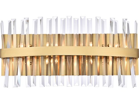 Elegant Lighting Serephina 8-Light Satin Gold Crystal Vanity Light