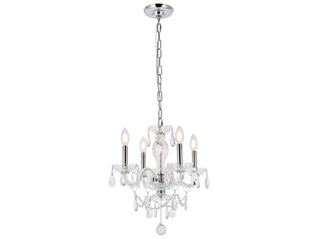 Elegant Lighting Princeton 4-Light Chrome Clear Crystal Glass Candelabra Chandelier