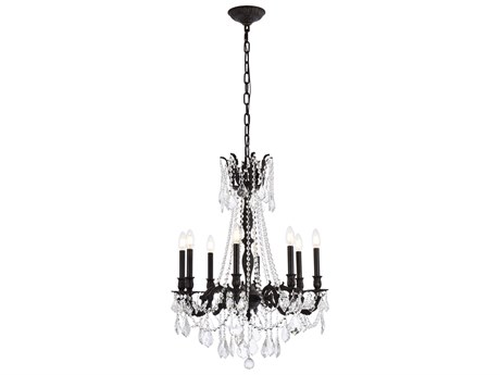 Elegant Lighting Rosalia 8-Light Dark Bronze Gold Crystal Candelabra Chandelier