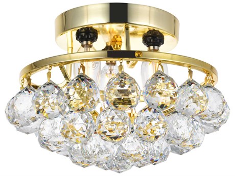 Elegant Lighting Corona Chrome Clear Crystal Bowl Flush Mount